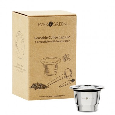 CAPSULA DE CAFÉ REUSABLE DE ACERO INOX NESPRESSO EVERGREEN