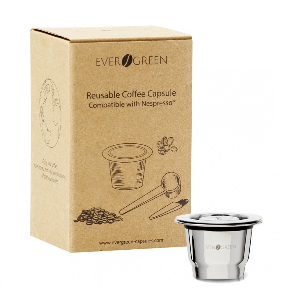 CAPSULA DE CAFÉ REUSABLE DE ACERO INOX NESPRESSO EVERGREEN