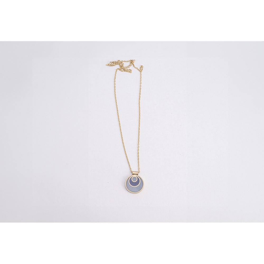 COLGANTE ARTESANAL DE LATÓN REDONDO RESINA LILA