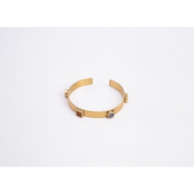 PULSERA ARTESANAL DE LATÓN Y RESINA DE COLORES