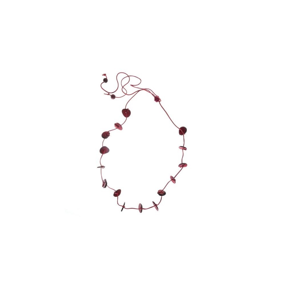 COLLAR DISCOS TAGUA FUCSIA