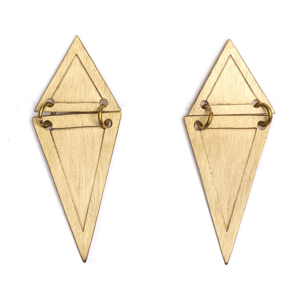 PENDIENTES TRIANGULARES DORADOS