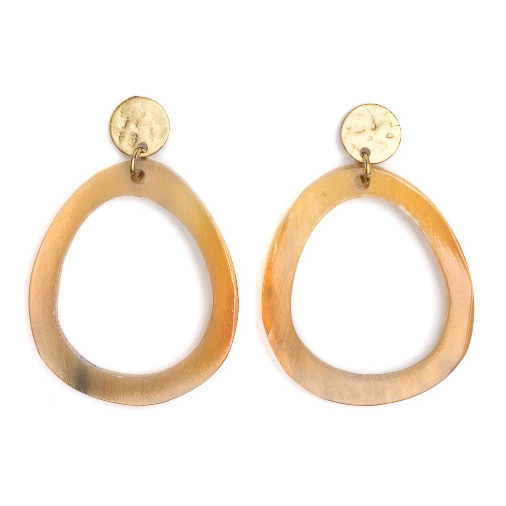 PENDIENTES CUERNO CIRCULARES BLANC