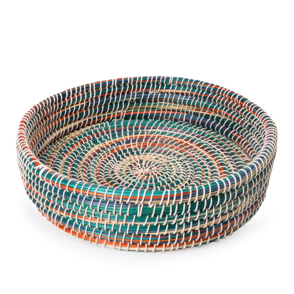 CESTA BANDEJA ALGODÓN MULTICOLOR D36