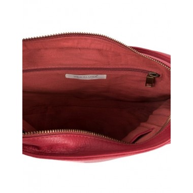 BOLSO PIEL POST COLOR CARMIN